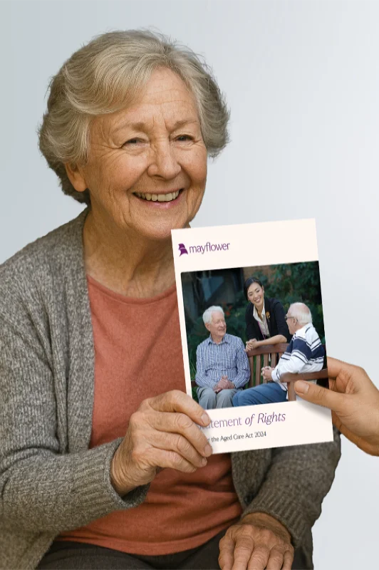 Older Man Talking to a home care worker