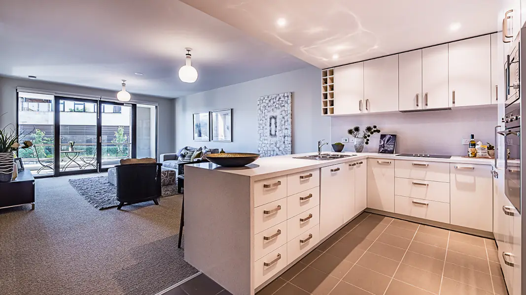 Mayflower Brighton 1 bedroom unit retirement living unit open plan living and kitchen