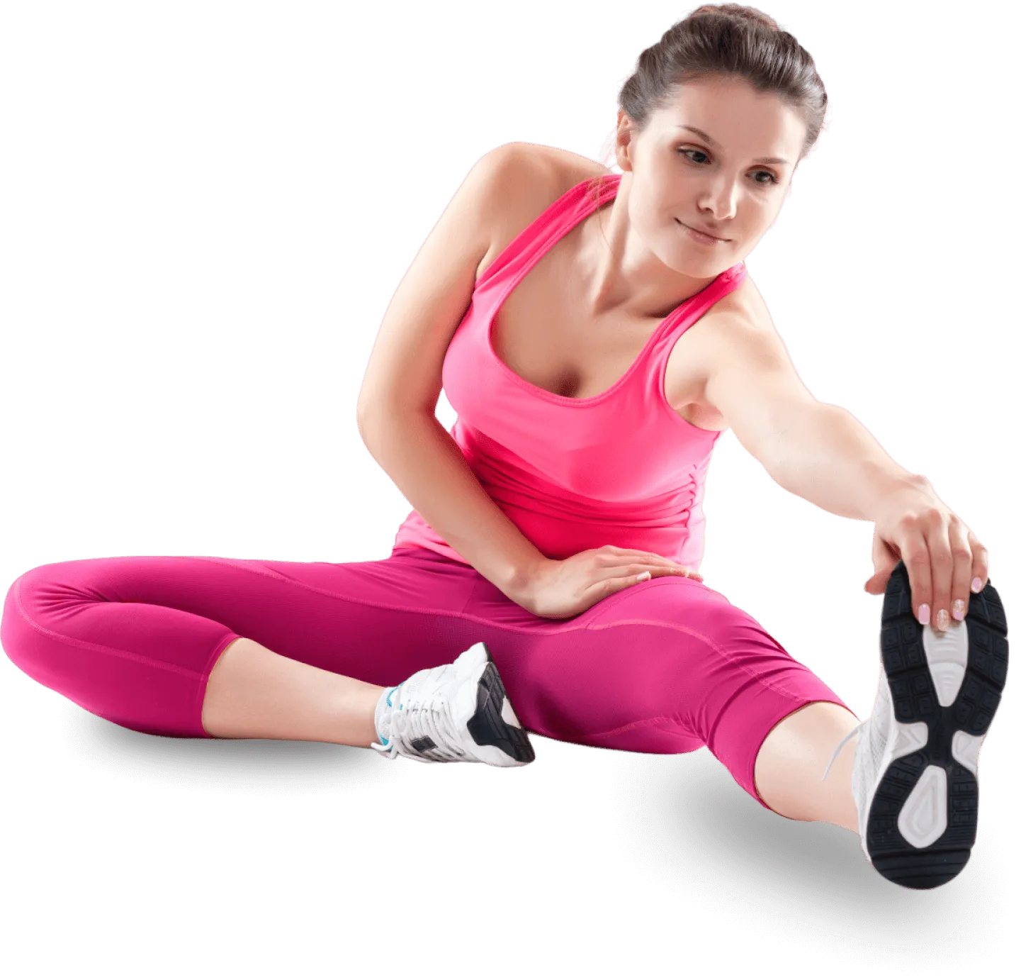 Woman stretching one leg before a workout