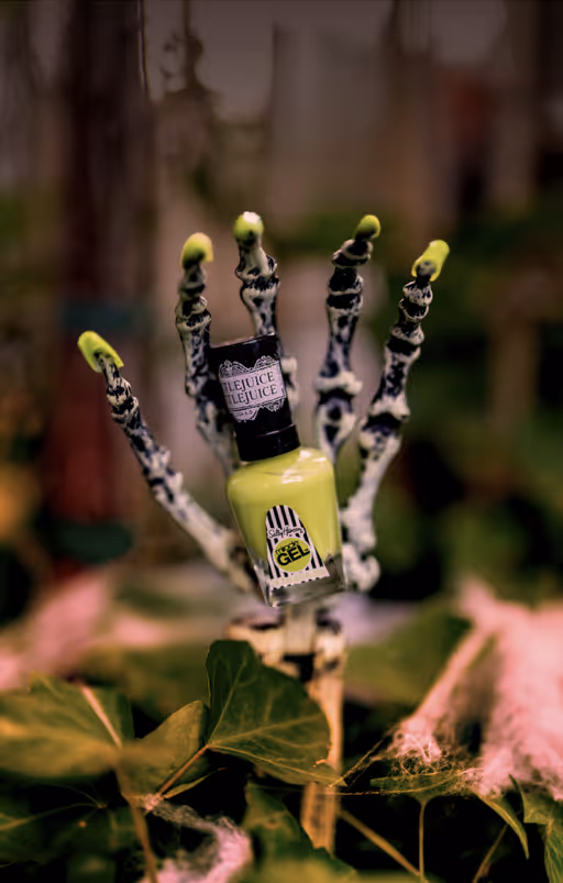 Sally Hansen Beetlejuice-themed nail polish at the Halloween event.