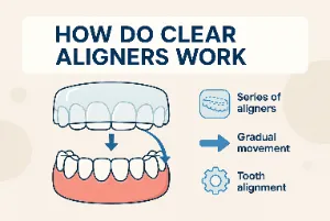 Aligner process of straightening teeth 