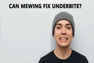 A person mewing