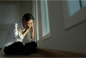 A person experiencing mental exhaustion