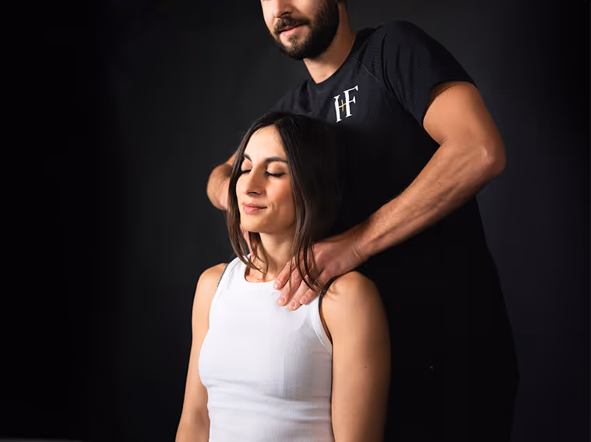 A man getting a back massage