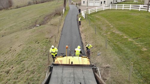 top view of paved road