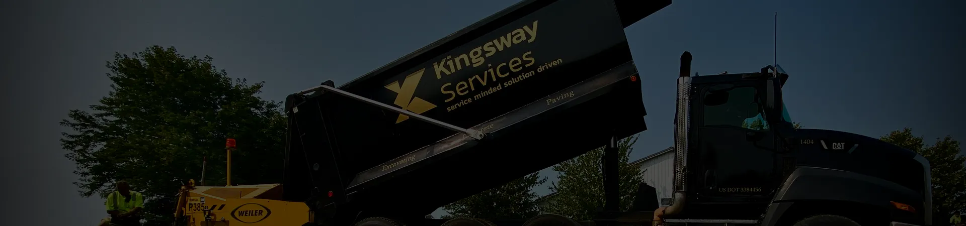 dark overlay kingsway services dump truck