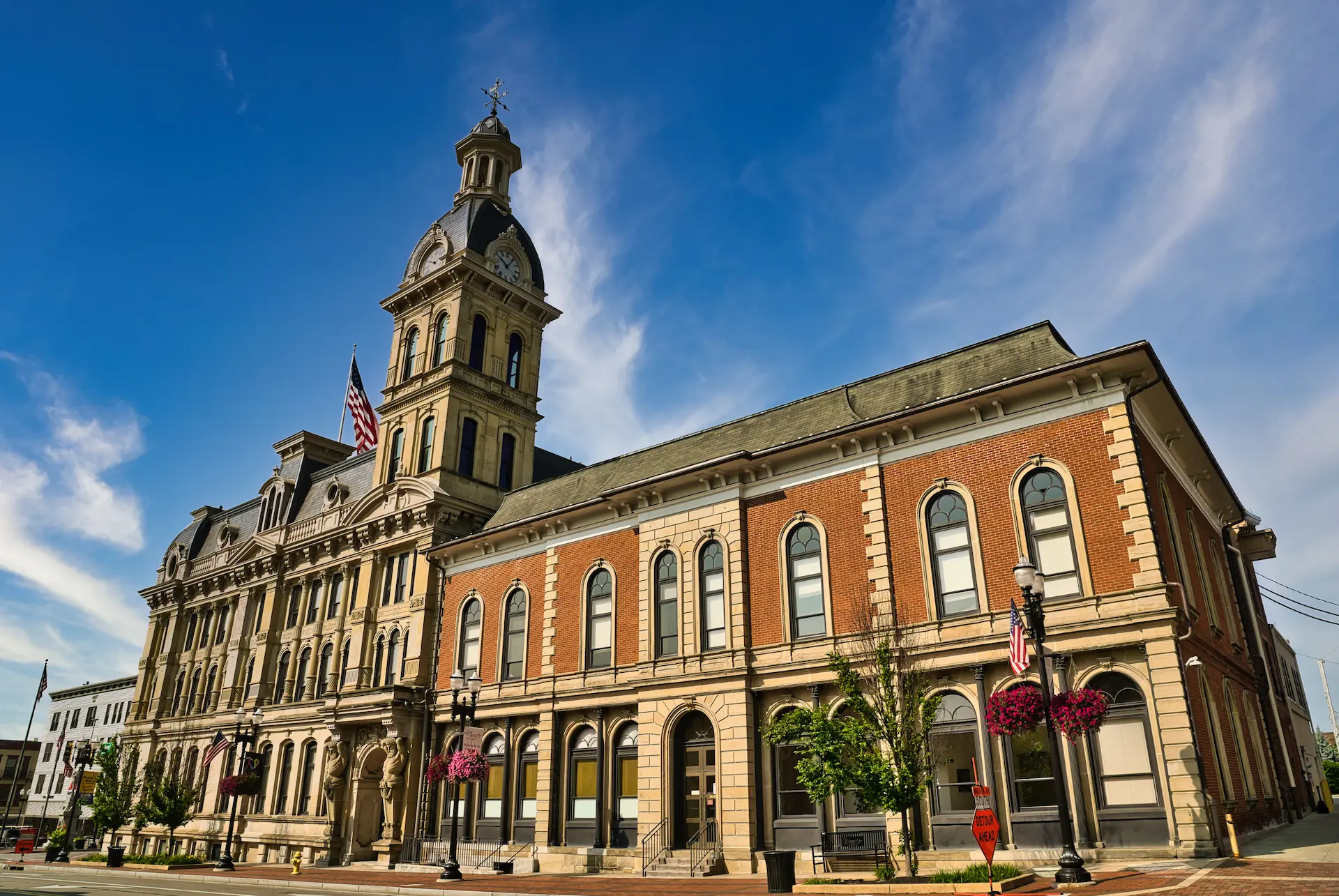 A view of the courthouse in downtown Wooster, Ohio