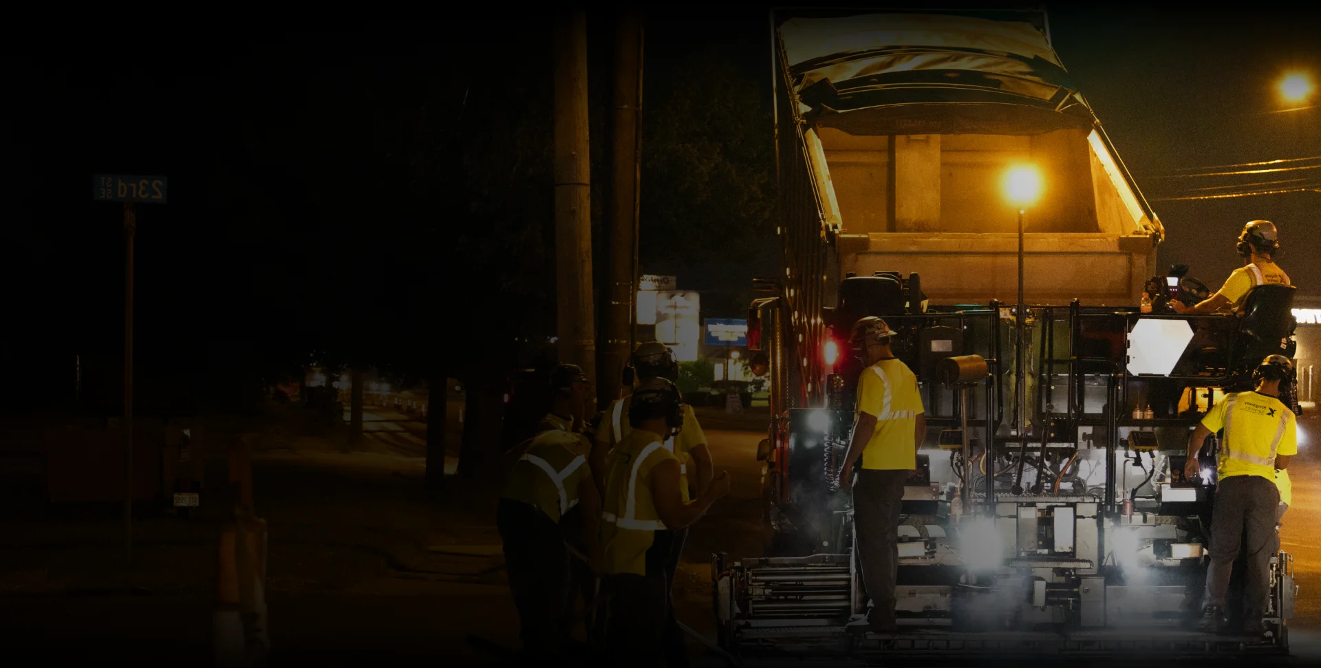 kingsway crew working at night