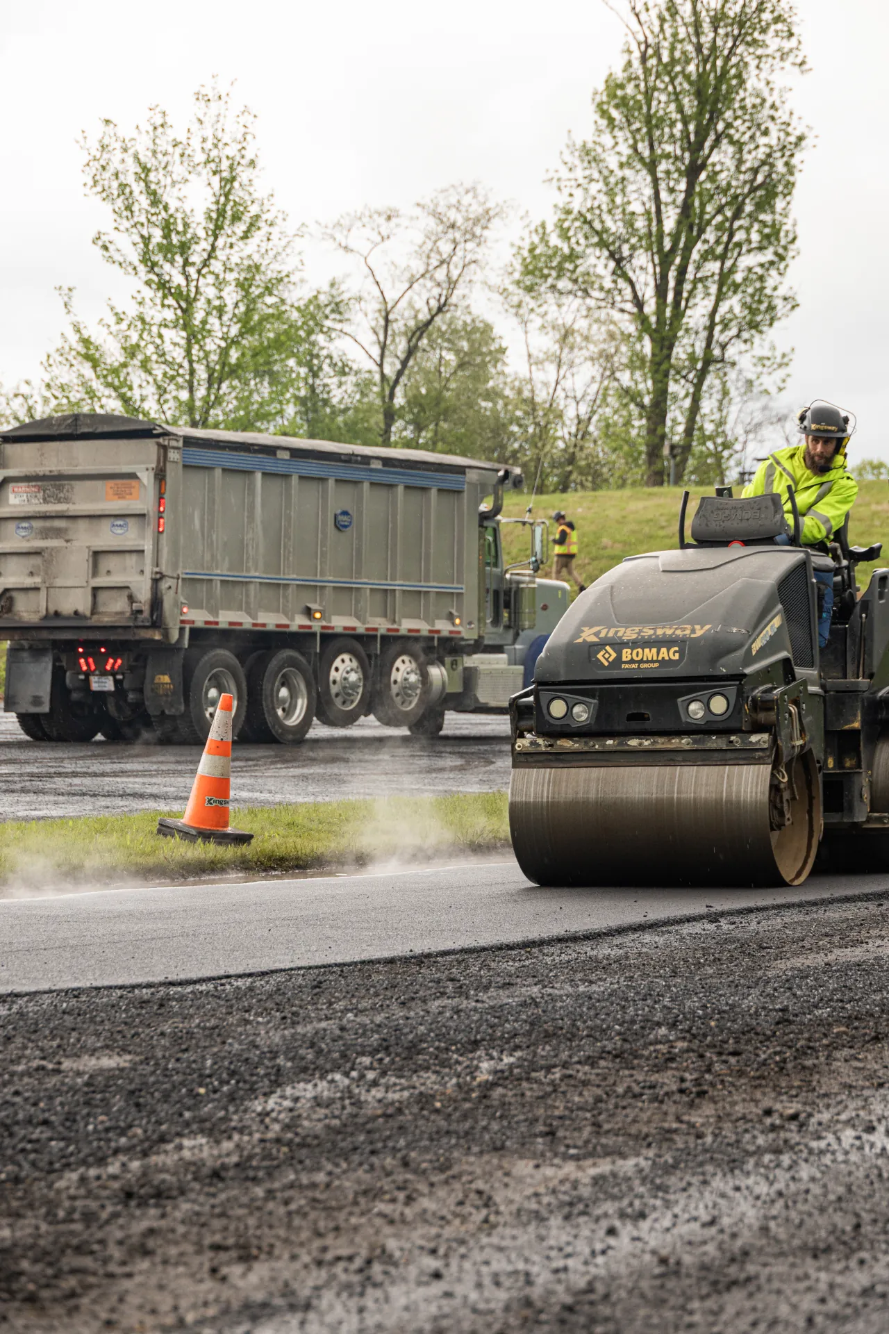 kingsway worker on a rolling machine