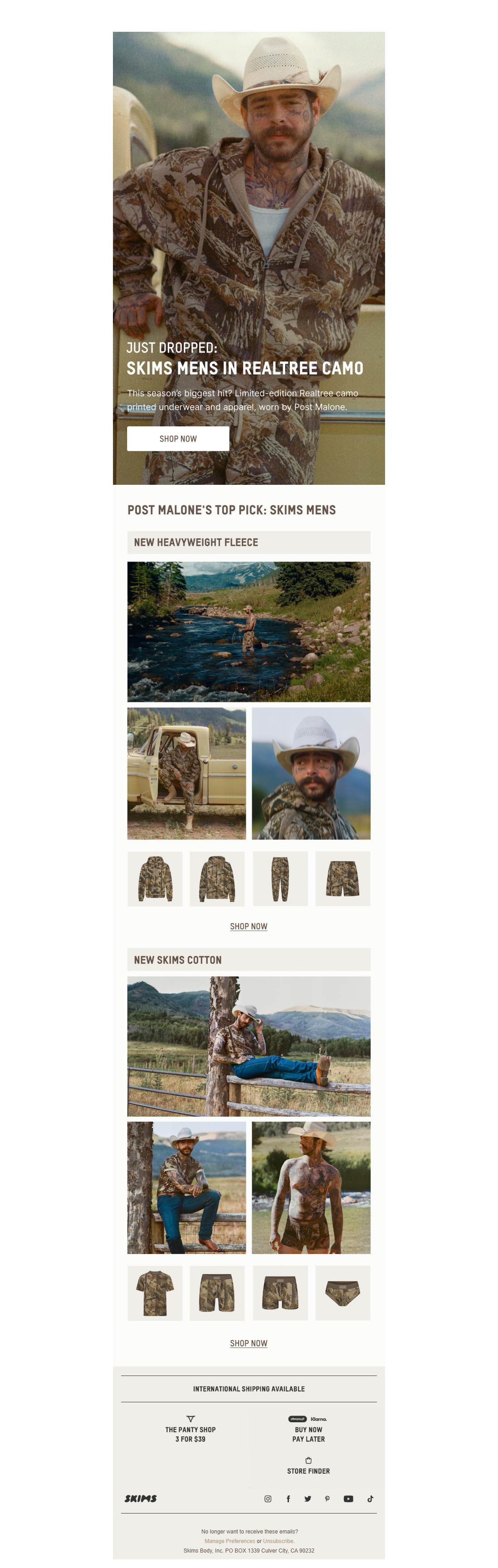 JUST DROPPED: POST MALONE FOR SKIMS MENS