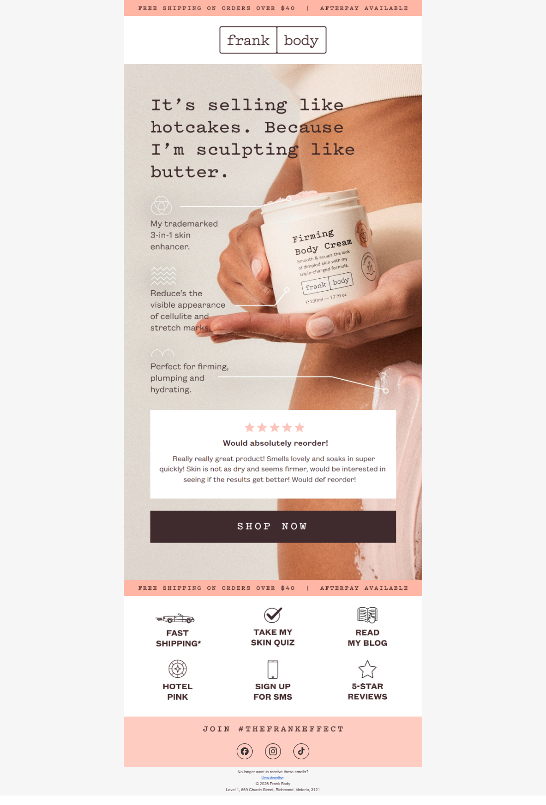 Fresh reviews are in for my Firming Body Cream.