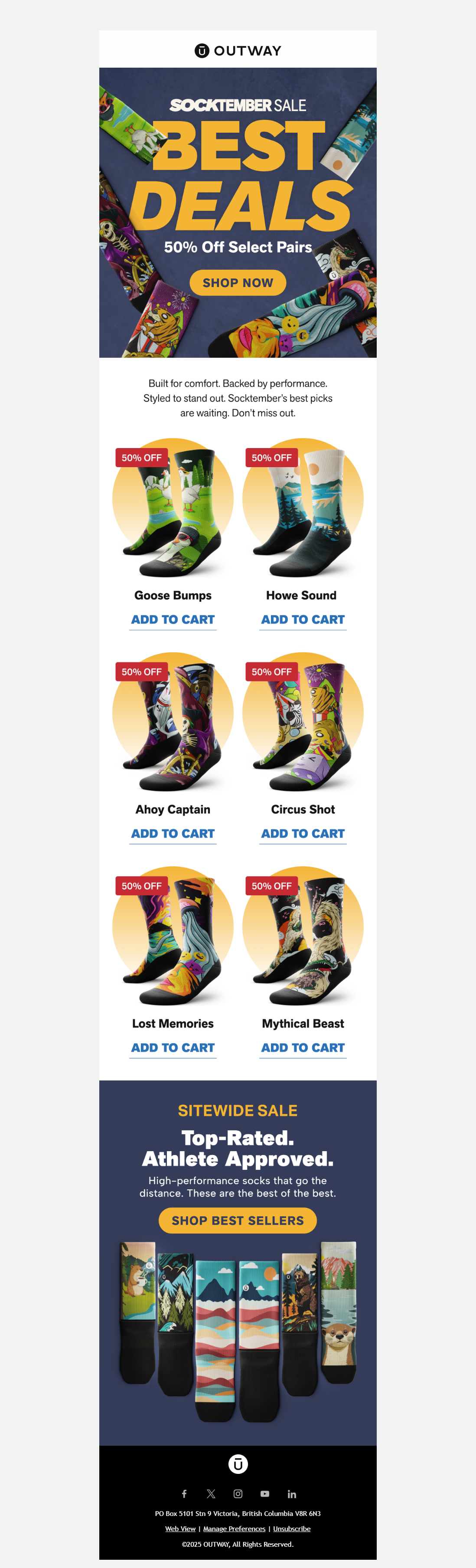 Socktember’s Best Picks. 50% Off.