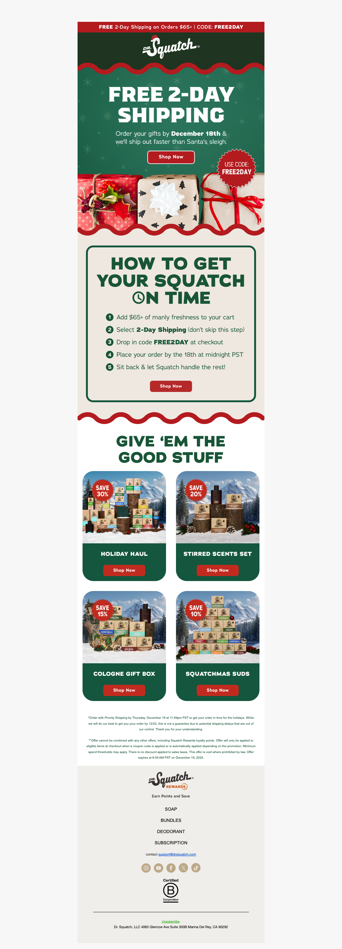 FREE 2-Day Shipping is ON