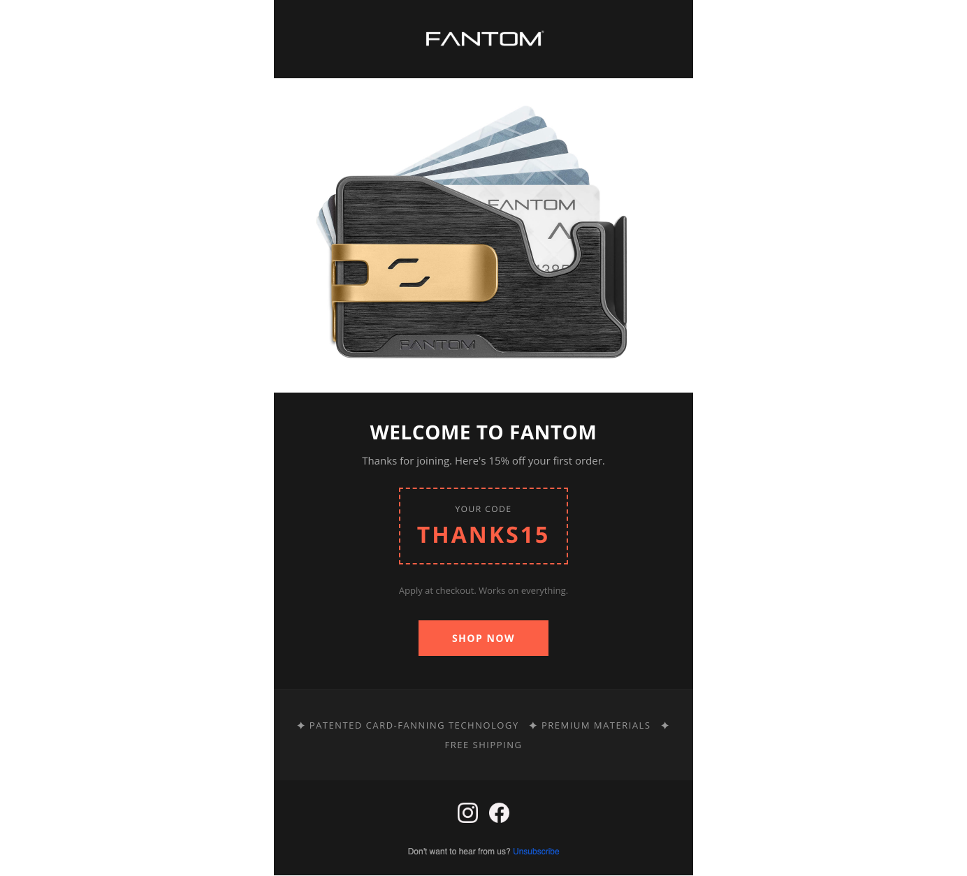 Welcome — Here's 15% Off Your First Fantom