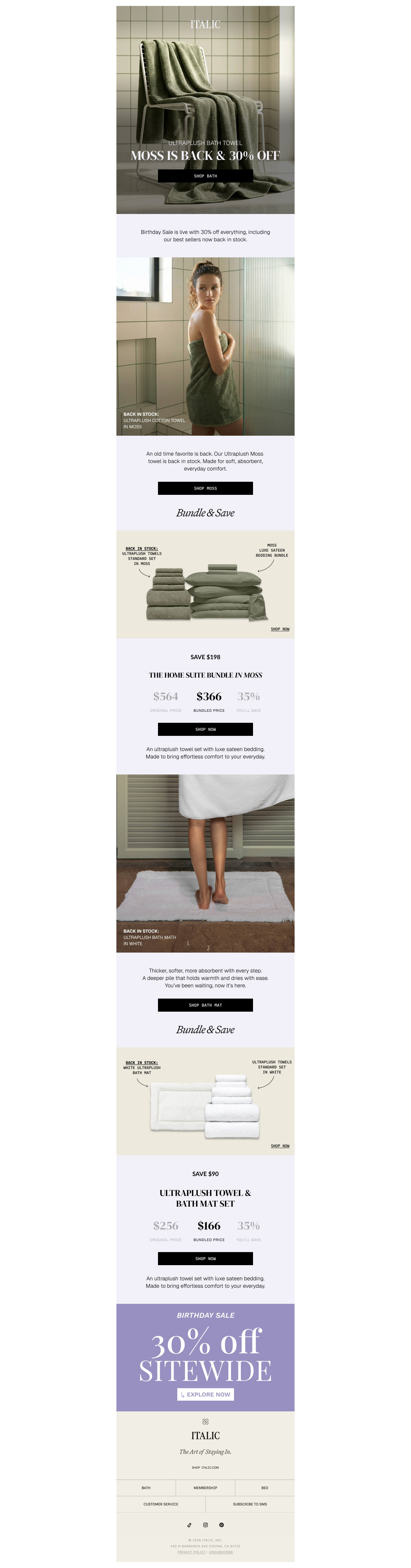 Moss Ultraplush Towels are Back! (and 30% off)