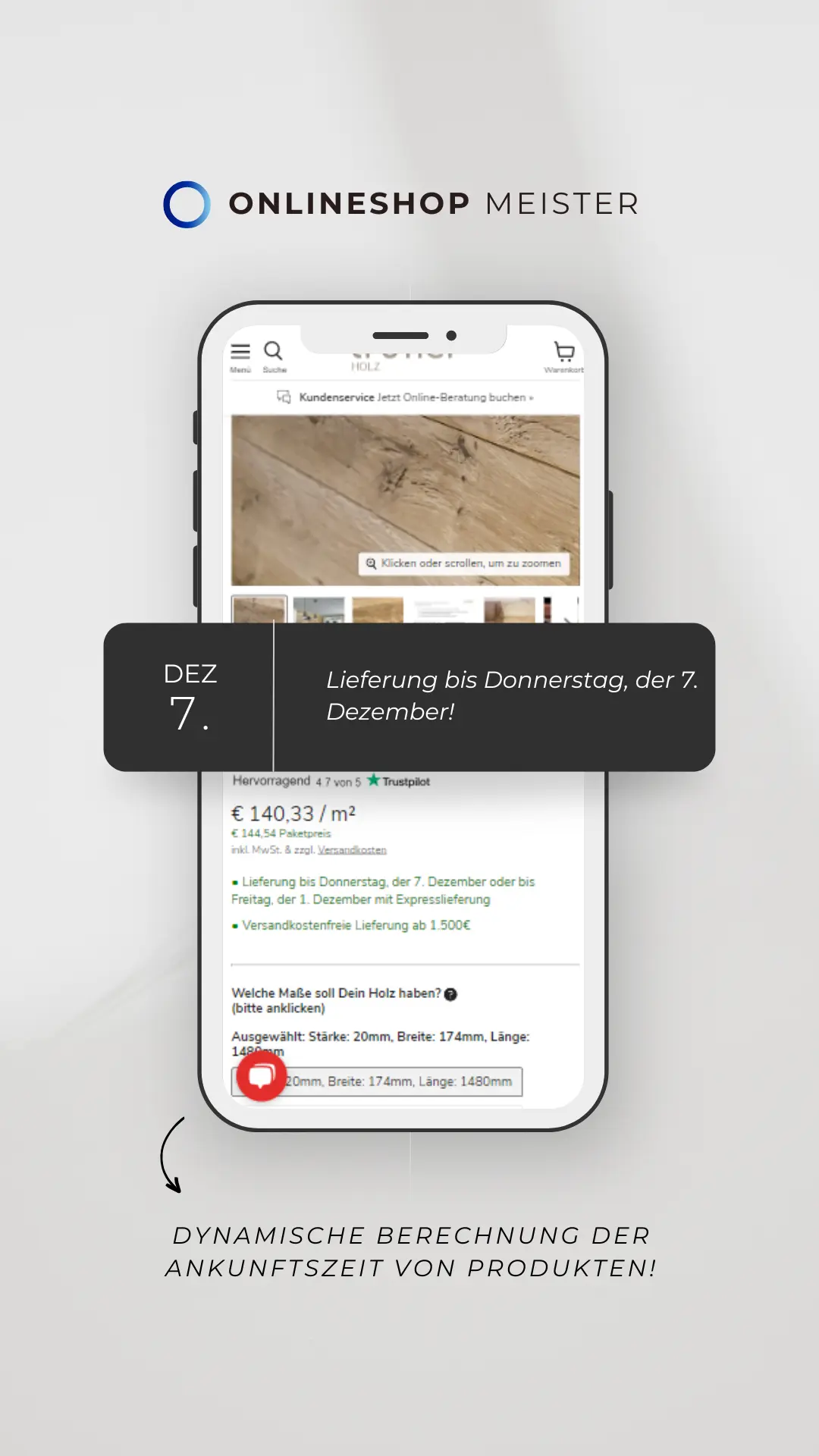 Shopify Lieferzeit im Produkt anzeigen