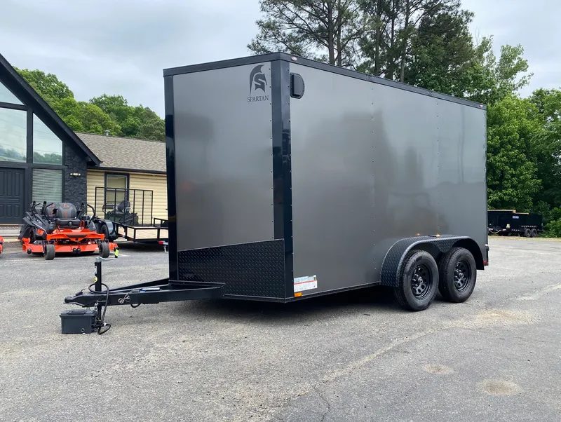 Trailers and equipment at a dealer lot