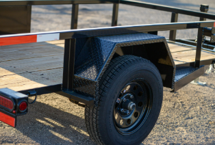 Trailers and equipment at a dealer lot