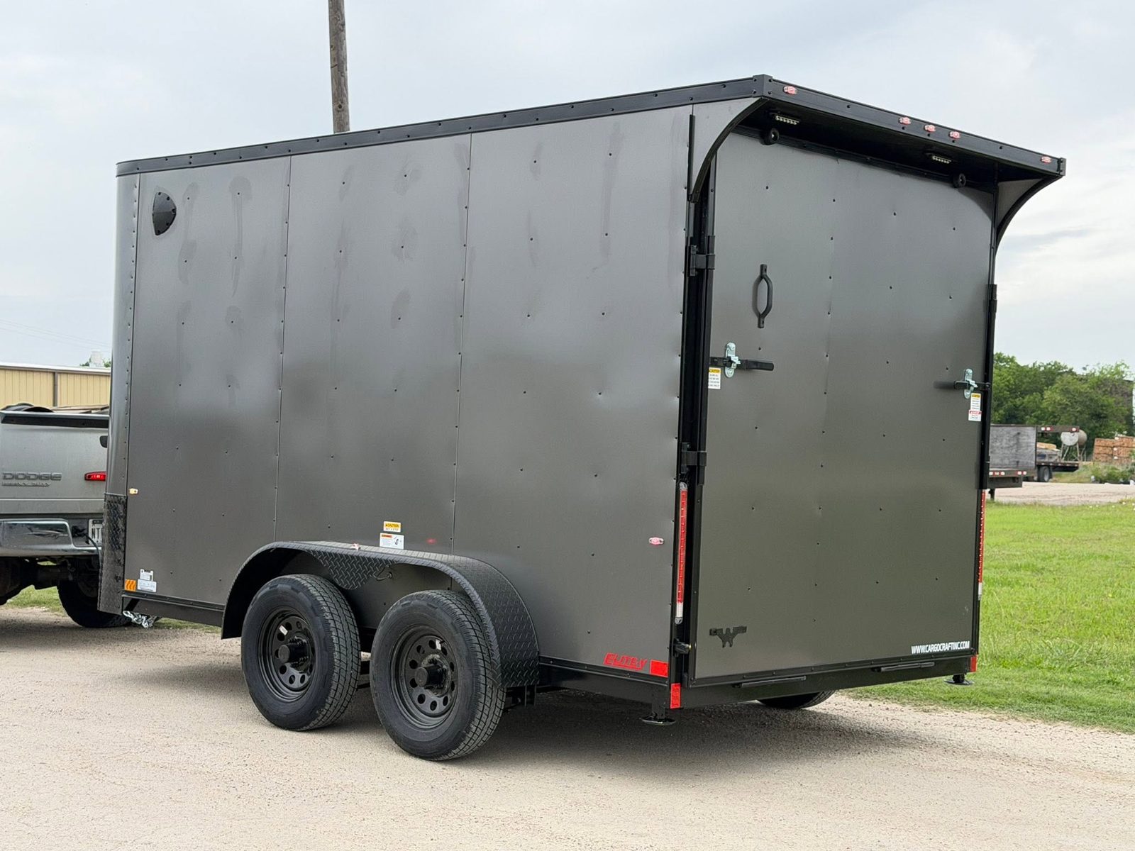 Trailers and equipment at a dealer lot