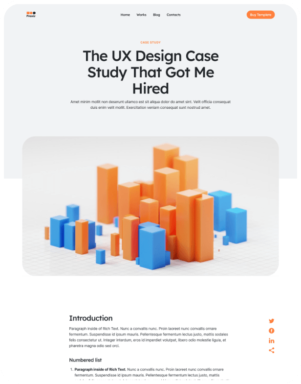 PraxisMX Webflow Template Screens