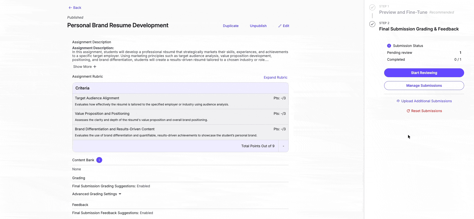 A GIF of showing how TimelyGrader grading process looks like
