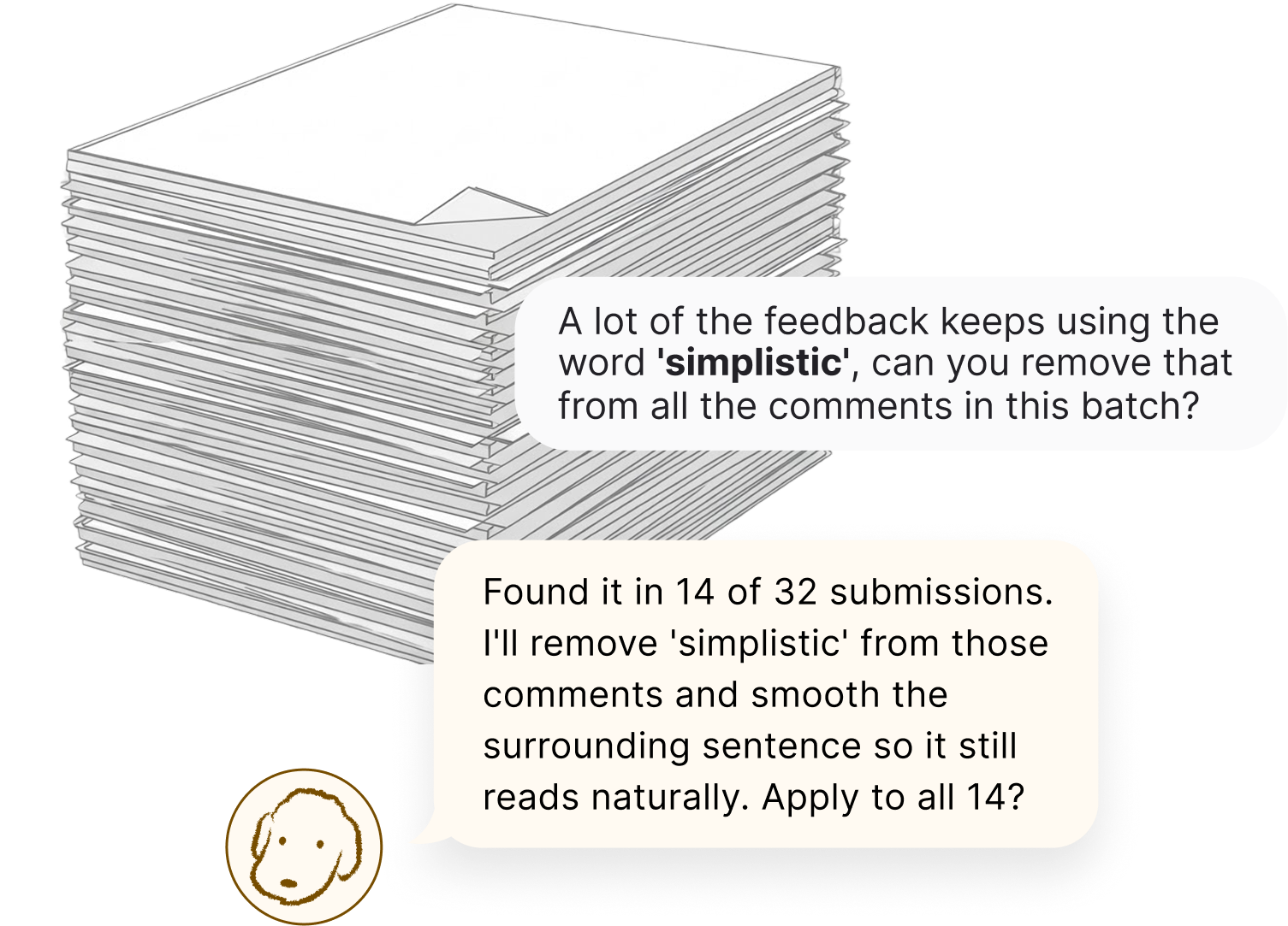Preview of Hugo applying grading and feedback changes across multiple submissions in TimelyGrader