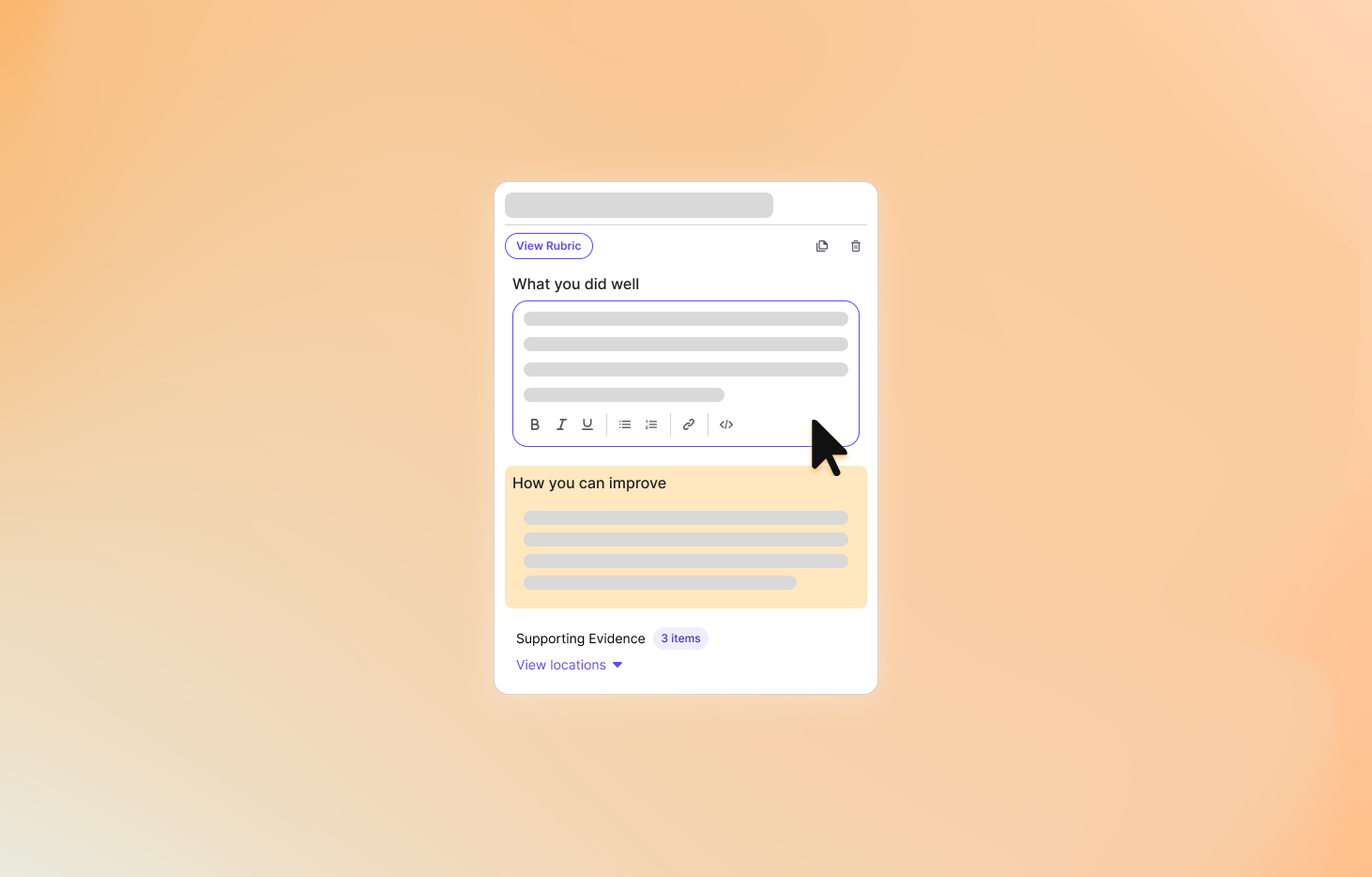 Instructor editing feedback directly in a TimelyGrader feedback field