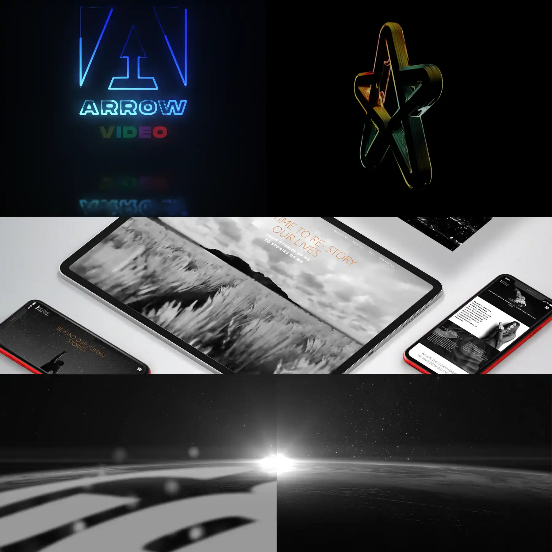Golden showreel example scenes of brand identity projects