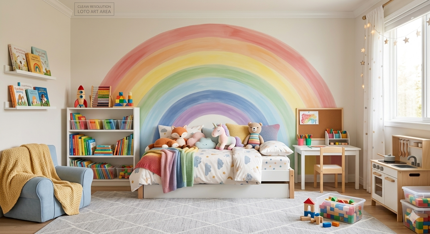 Rainbow Accent Walls – Fun and Playful