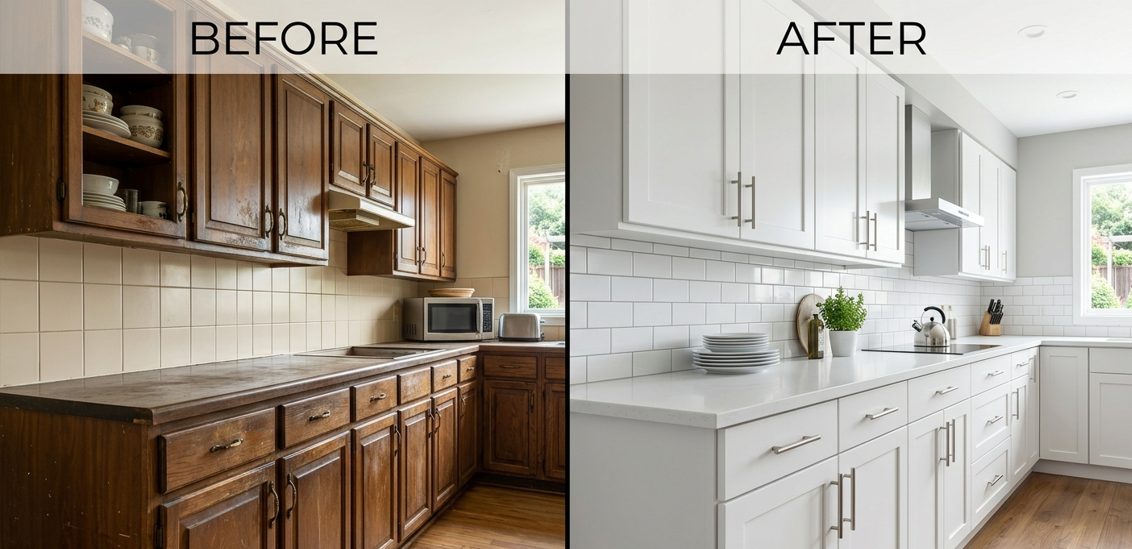 painting vs staining cabinets