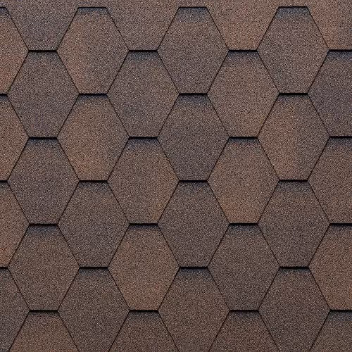 Бітумна черепиця Tegola Eco Roof Hexagonal Mixed Brown
