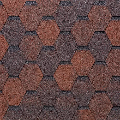 Бітумна черепиця Tegola Eco Roof Hexagonal Mixed Red