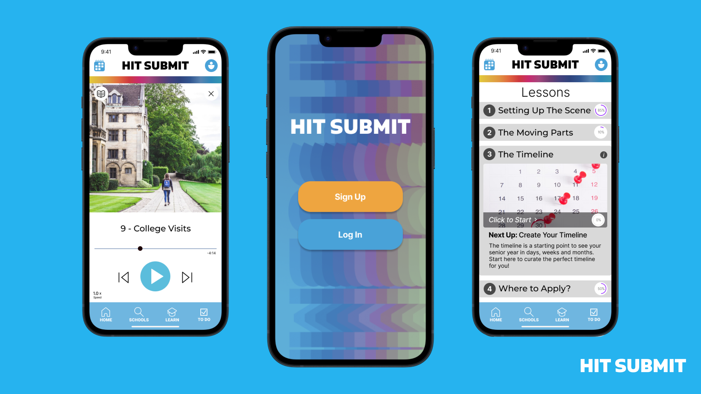 A picture of a mobile app with lessons.