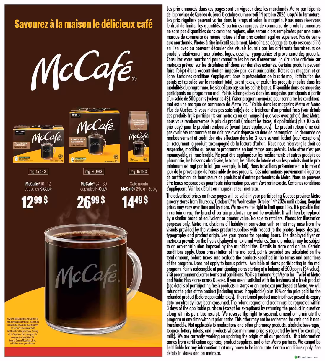 Circulaire Metro du jeudi 8 octobre au mercredi 14 octobre 2026 - page 21 of 22