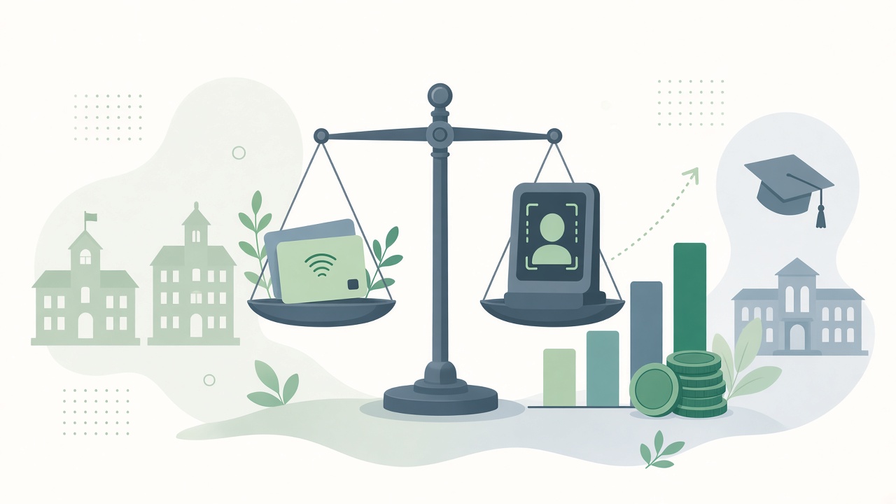 Illustration of ROI and cost comparison for contactless biometrics in education