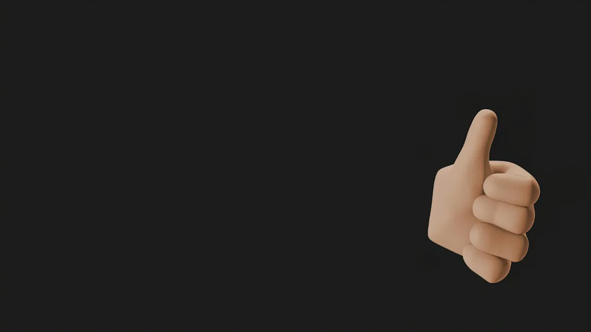 Thumbs up gesture on a dark background
