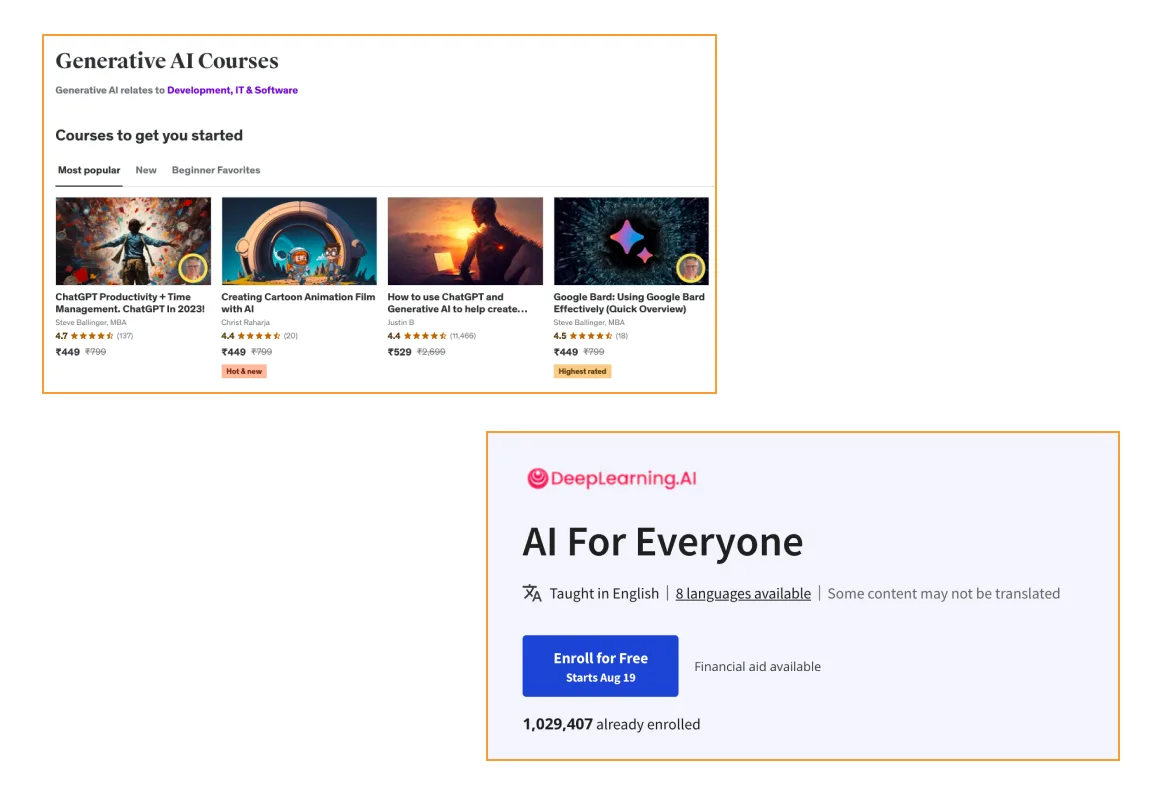 AI for Everyone course page by DeepLearning.AI