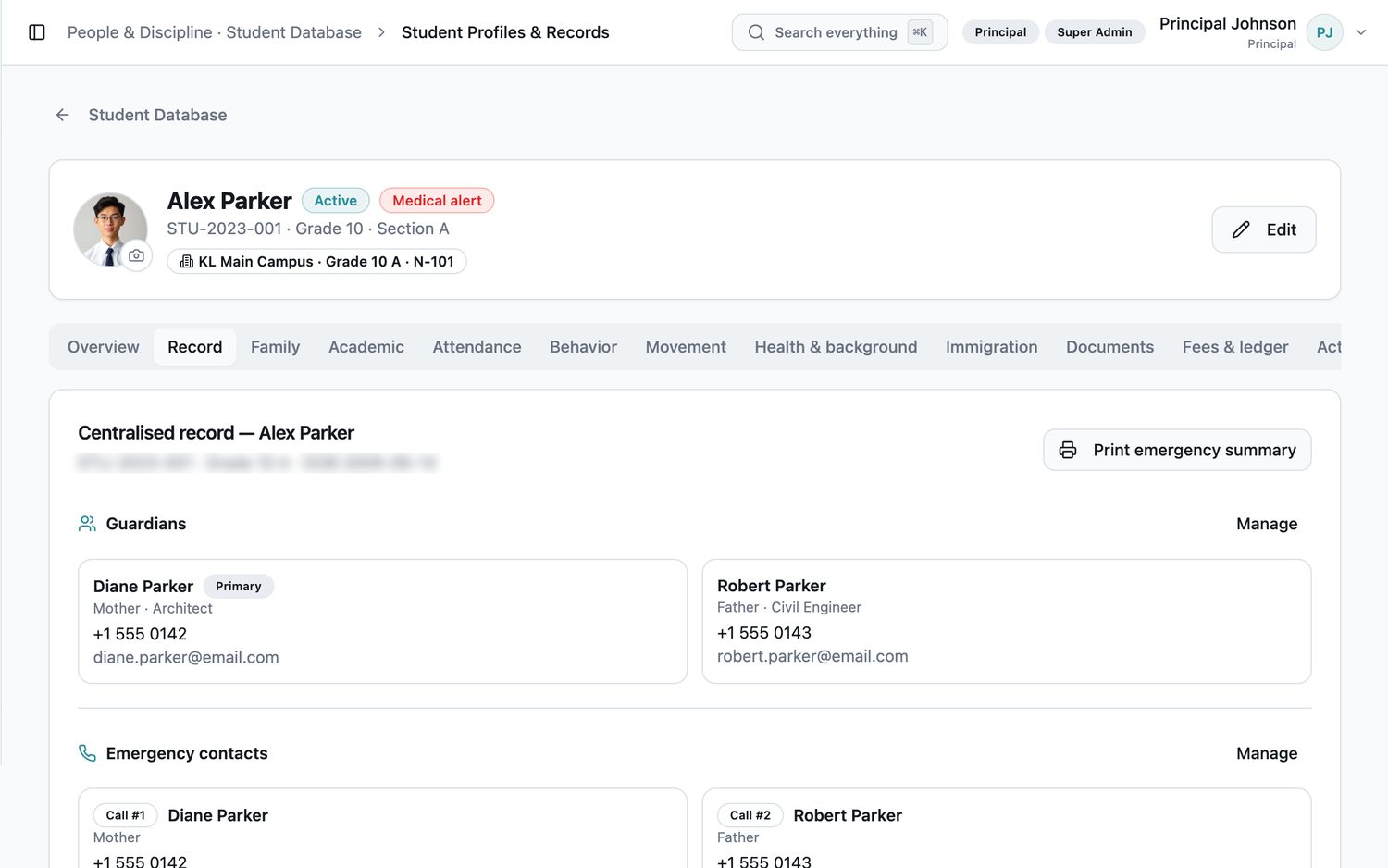 EduNest centralised student record