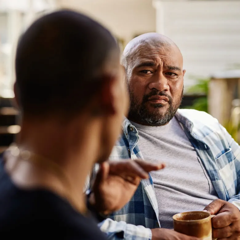 Two man having a conversation