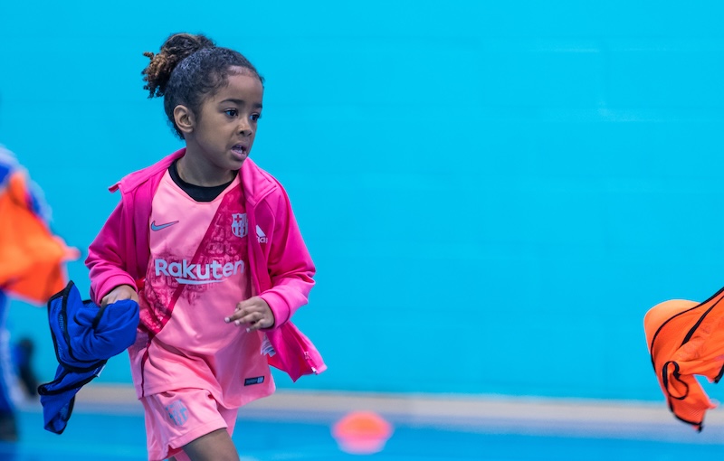 a girl playing soccer