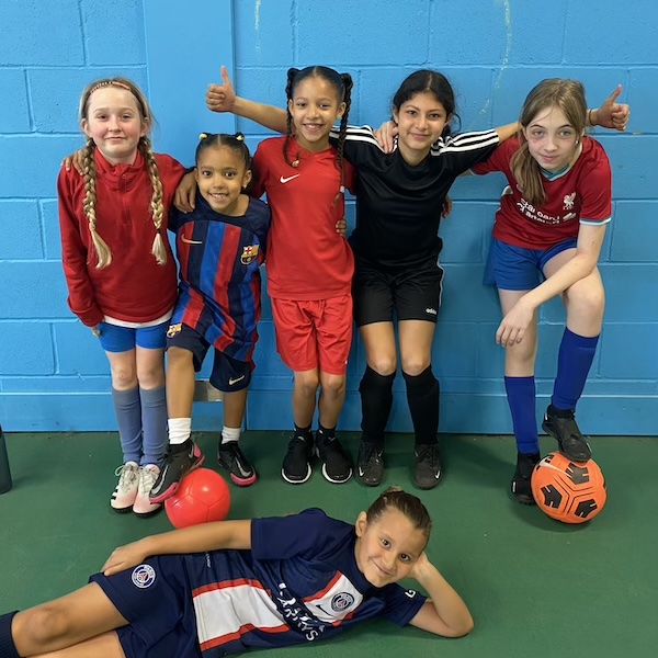 girls celebrating after football 