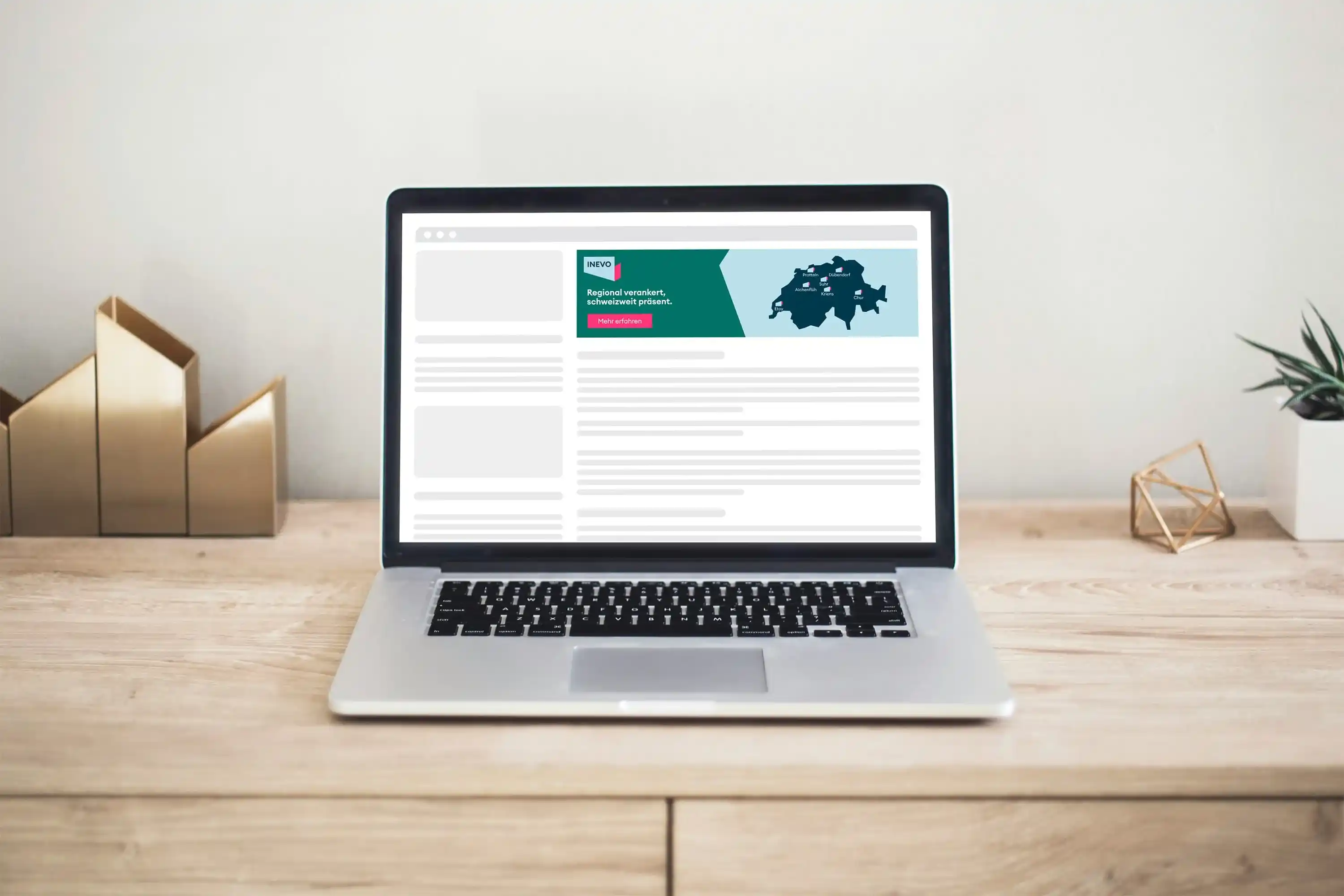 Image of computer screen showing Inevo mockup