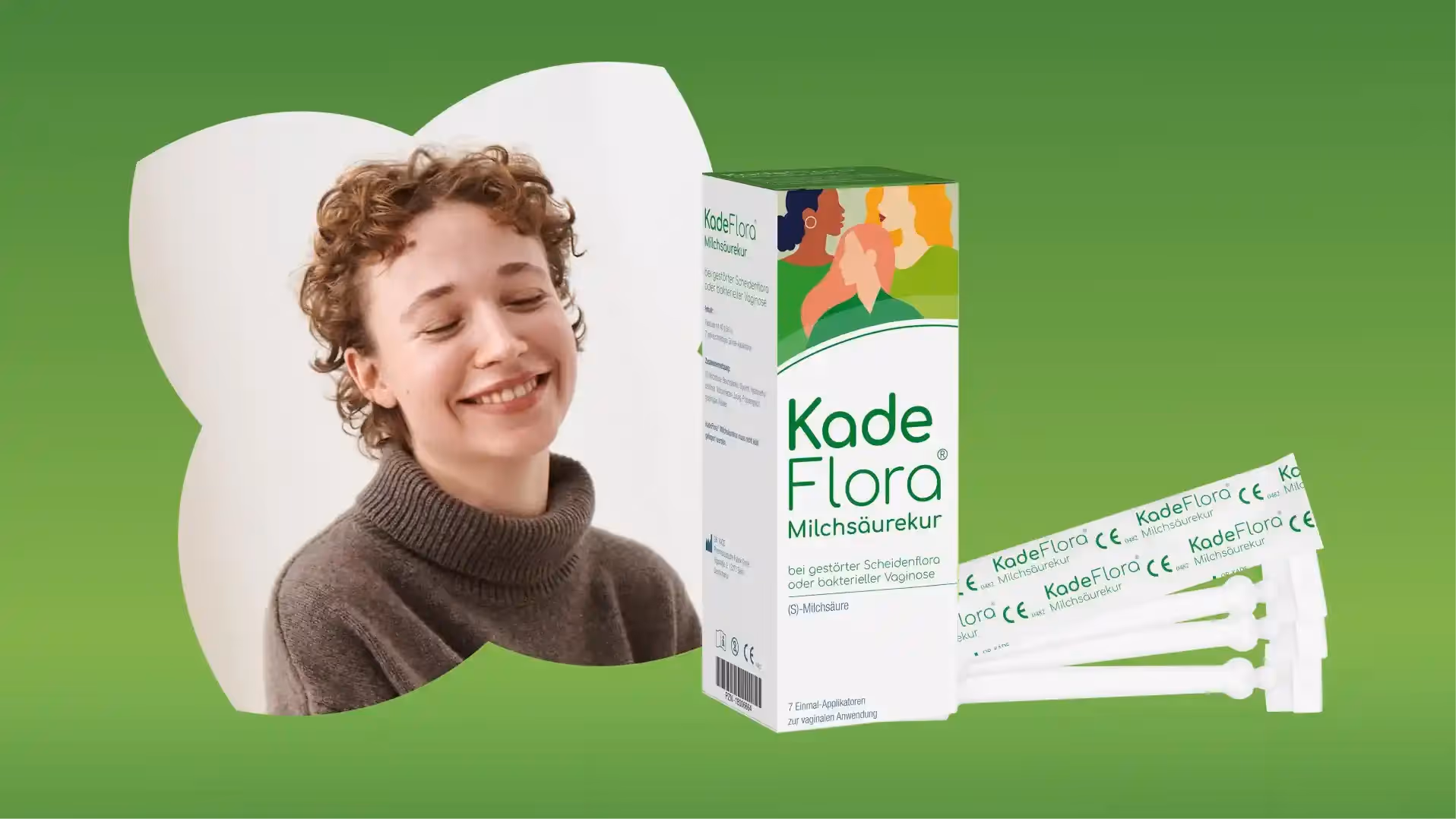 woman with Kadeflora products next to her