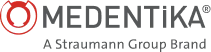 Medentika logo with a stylized tooth symbol inside a circular shape, followed by the company name in modern font.