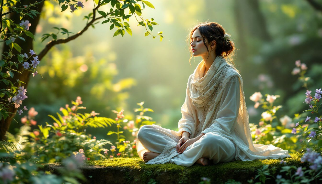 A person practicing mindfulness to maintain a positive mental attitude and increase longevity.