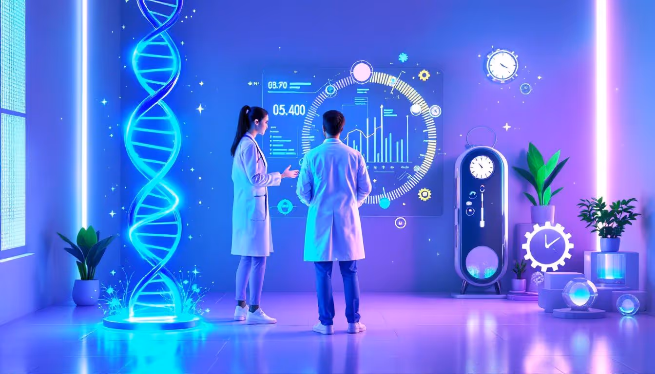 A healthcare professional discussing biological age testing applications.