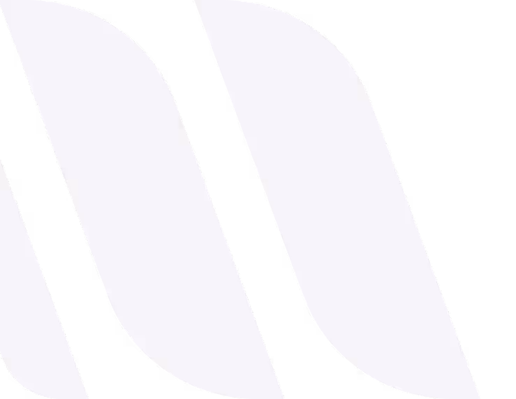 Abstract design of three parallel rounded diagonal white stripes on a black background.