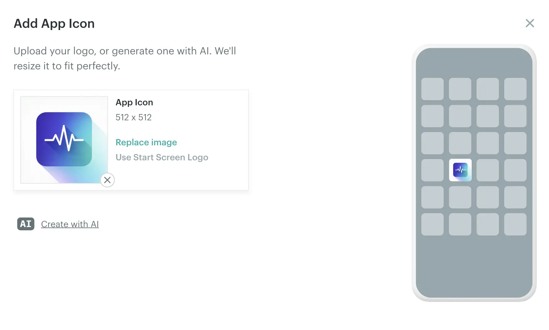 Upload your app icon