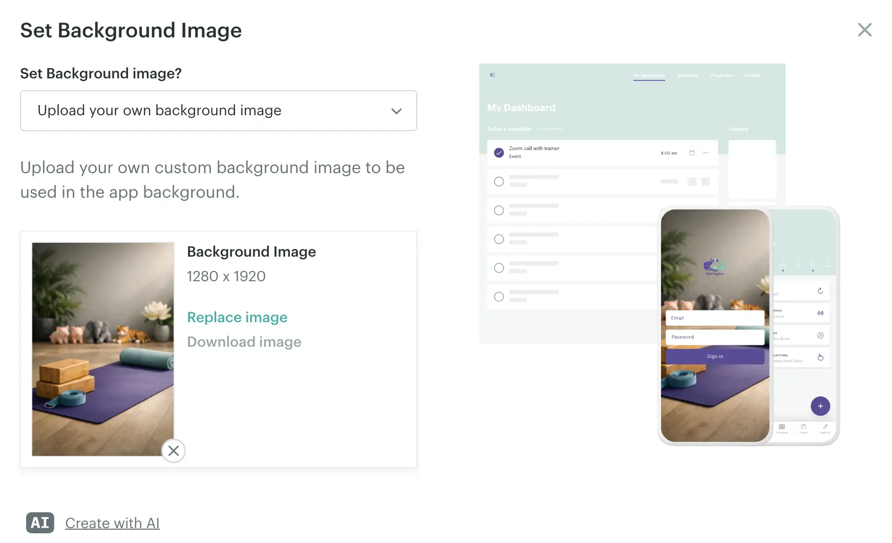 Set your background image