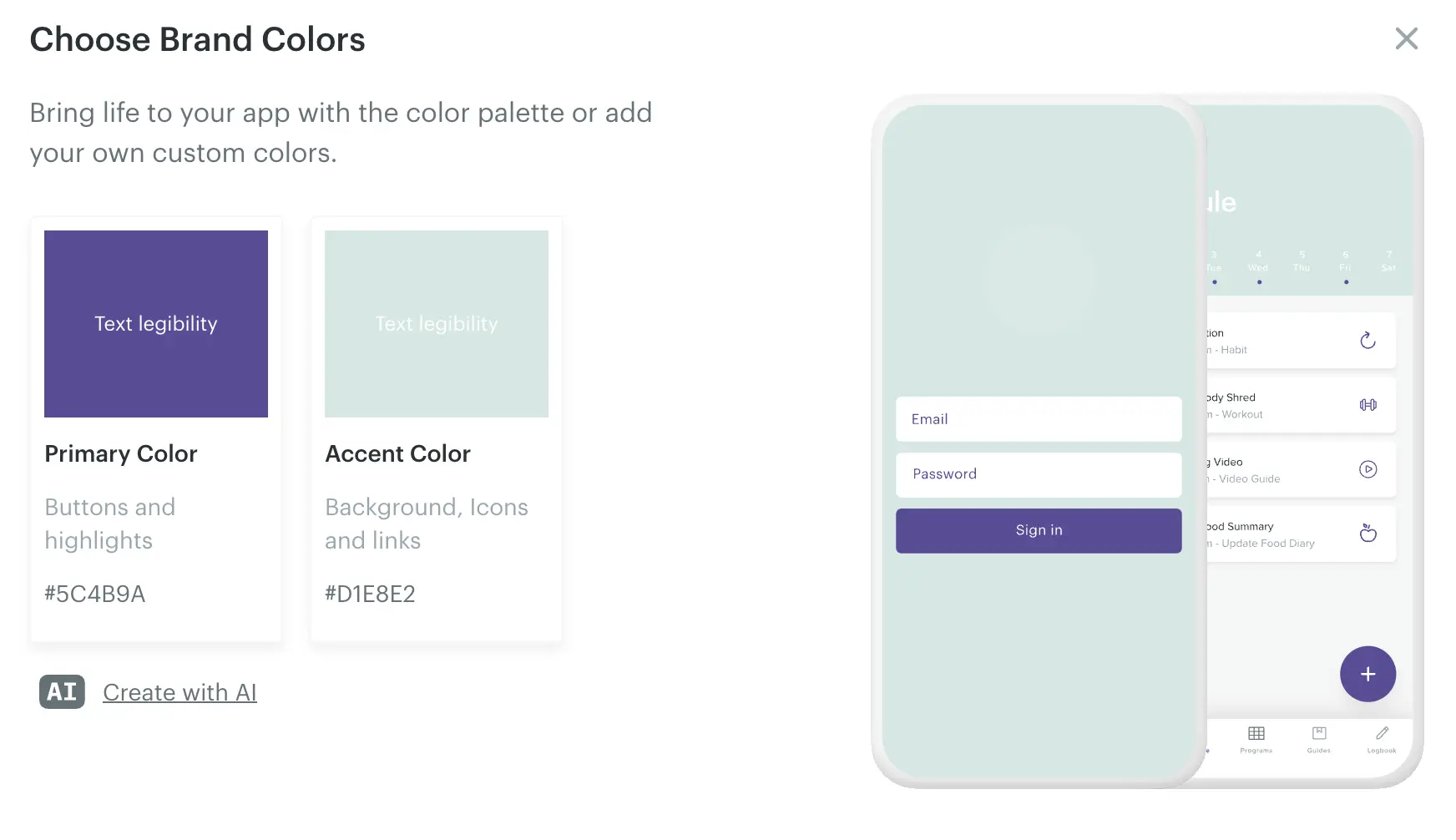 Choose brand colors